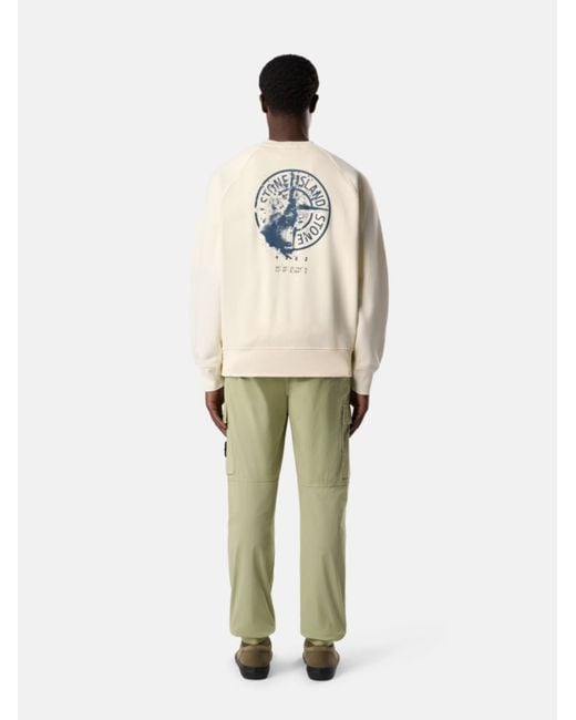 Stone Island White Crewneck Sweatshirt for men