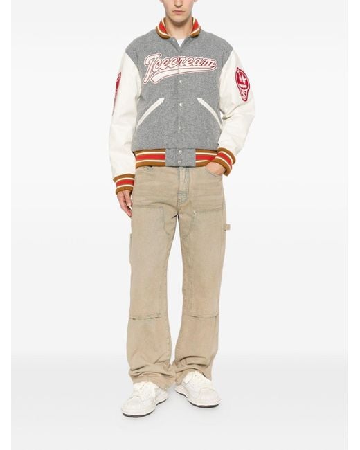 ICECREAM Gray Logo Bomber Jacket for men