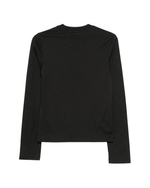 AMI Black Ami De Coeur Cotton T-Shirt