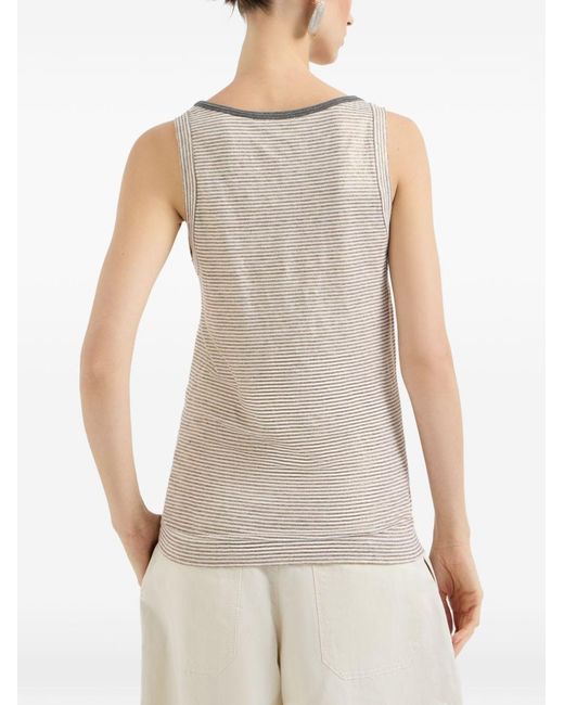 Brunello Cucinelli Brown Linen Tank Top