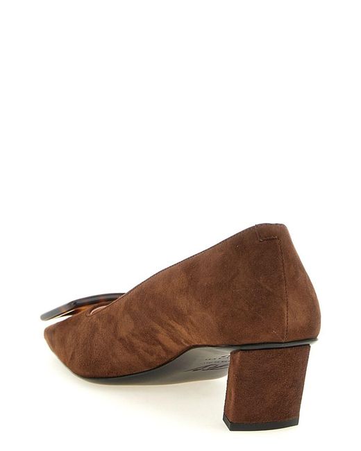 Roger Vivier Brown Belle Vivier Leather Pumps