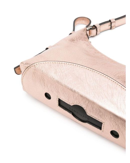 Zanellato Pink Metallic Leather Shoulder Bag