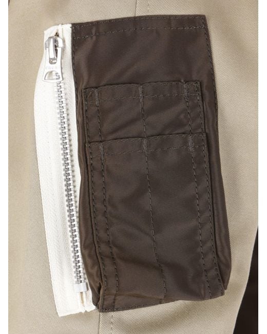 Sacai Brown Cotton Twill Jacket for men
