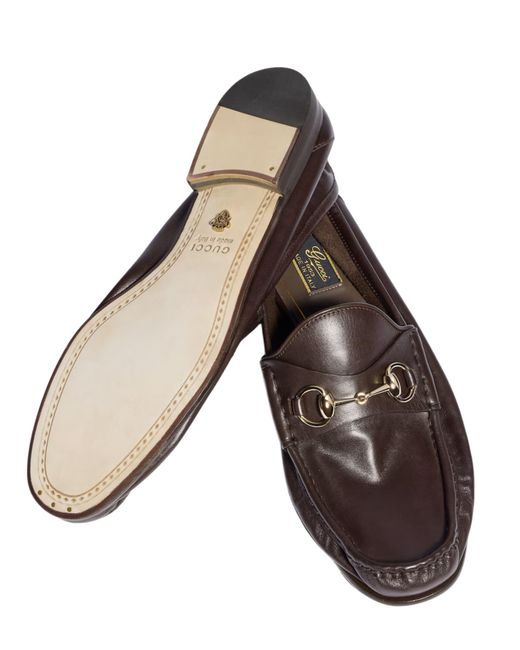 Gucci Brown Lugano Leather Loafers for men