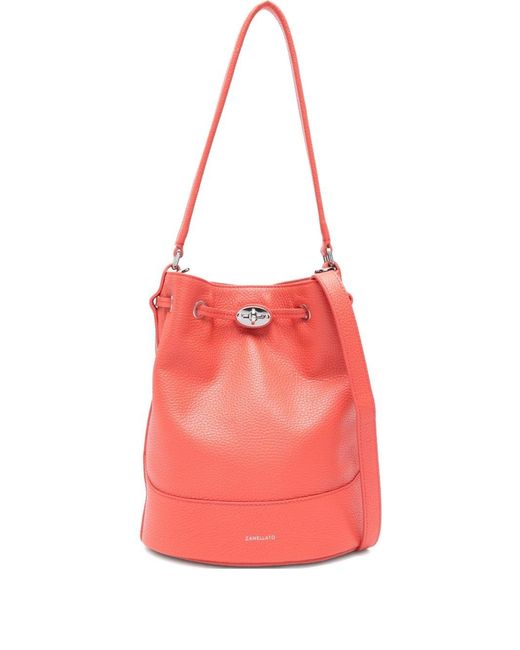 Zanellato Pink Monda' Daily Small Leather Bucket Bag
