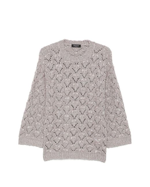 Fabiana Filippi White Wool Crewneck Sweater