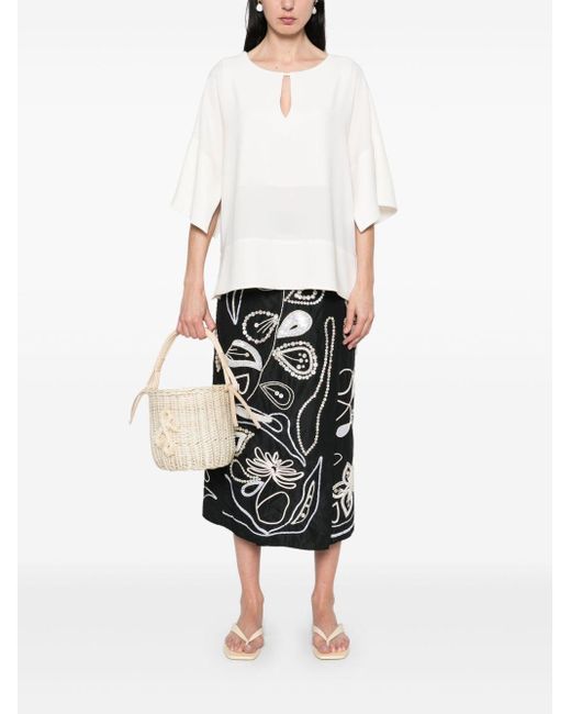 Alberto Biani White Cady Blouse
