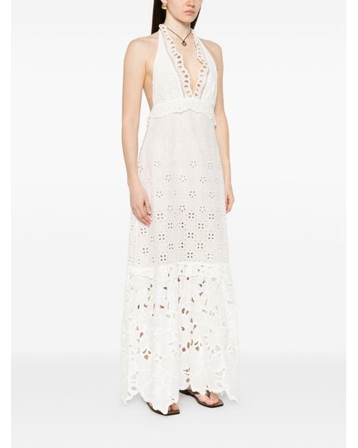 Ermanno Scervino White Lace Cotton Long Dress