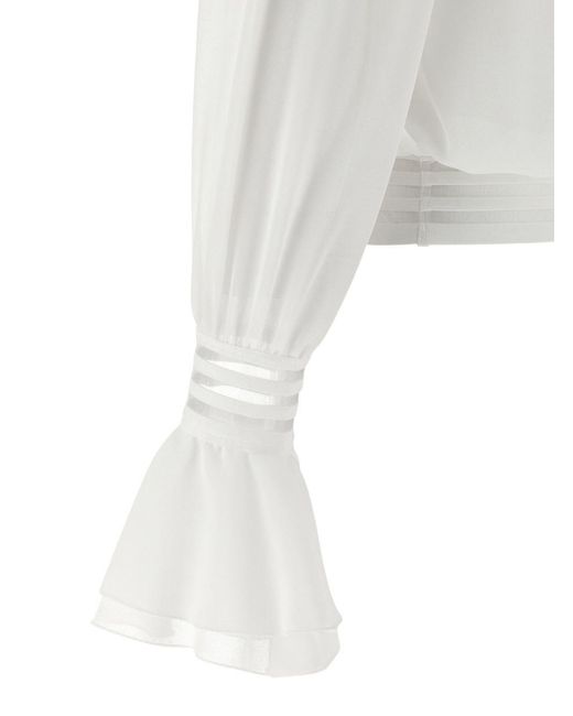 Elisabetta Franchi White Offshoulder Blouse