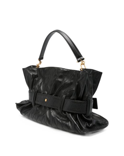 Balmain Black Anthem Medium Leather Tote