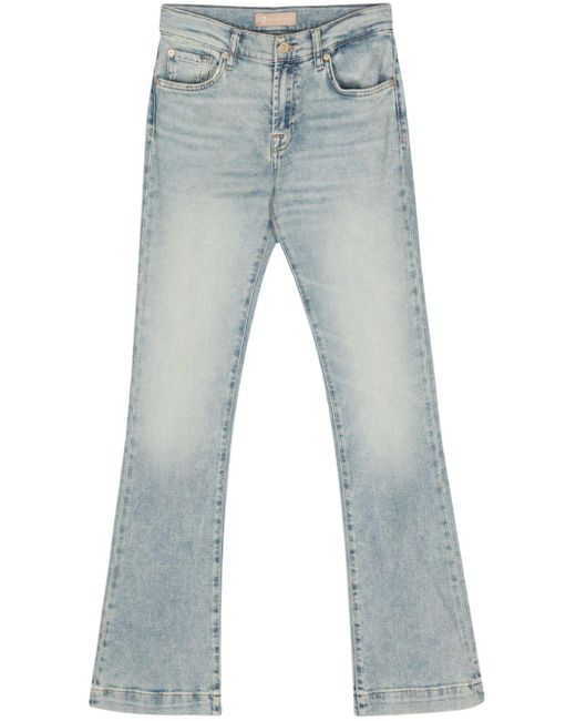 7 For All Mankind Blue Logo-patch Bootcut Jeans