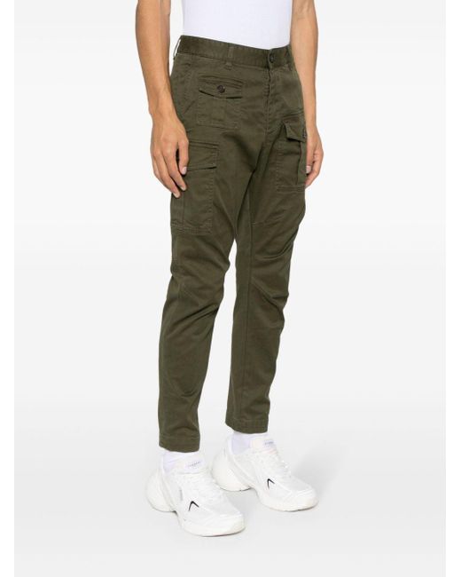 DSquared² Green Cotton Cargo Trousers for men