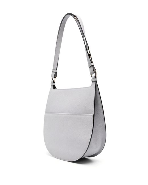 Valextra White Leather Medium Hobo Bag