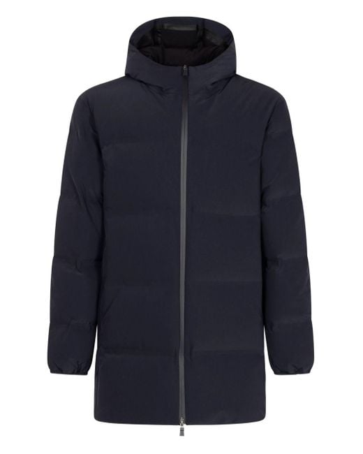 Herno Blue Midi Hooded Jacket for men
