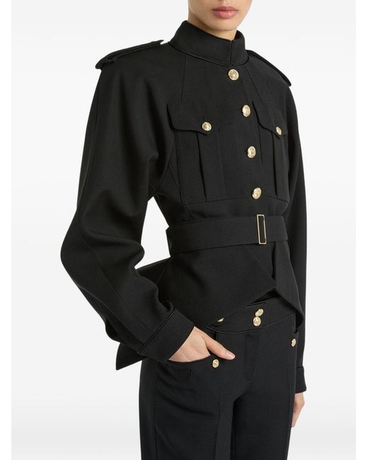 Balmain Black Wool Belted Jacket
