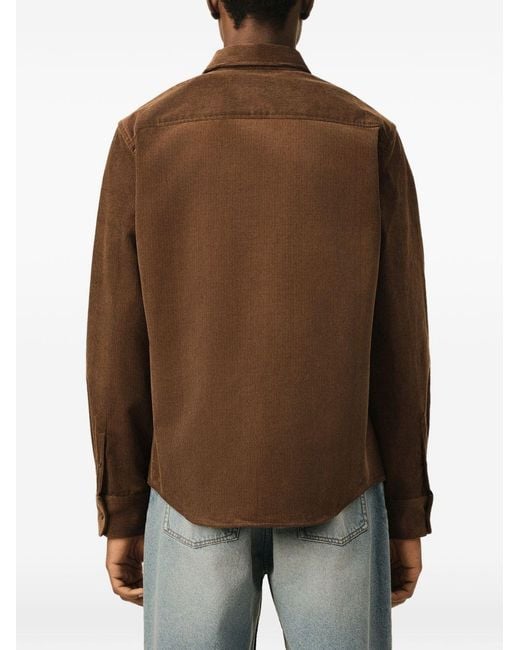 AMI Brown Velvet Shirt for men