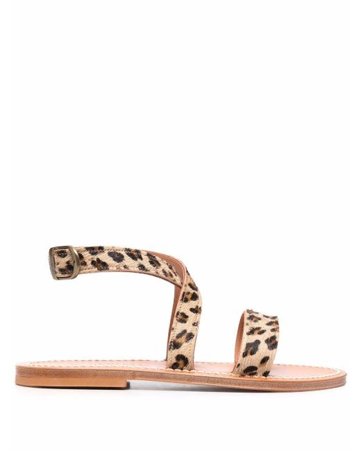 K Jacques Calfat Leather Sandals In Brown Lyst