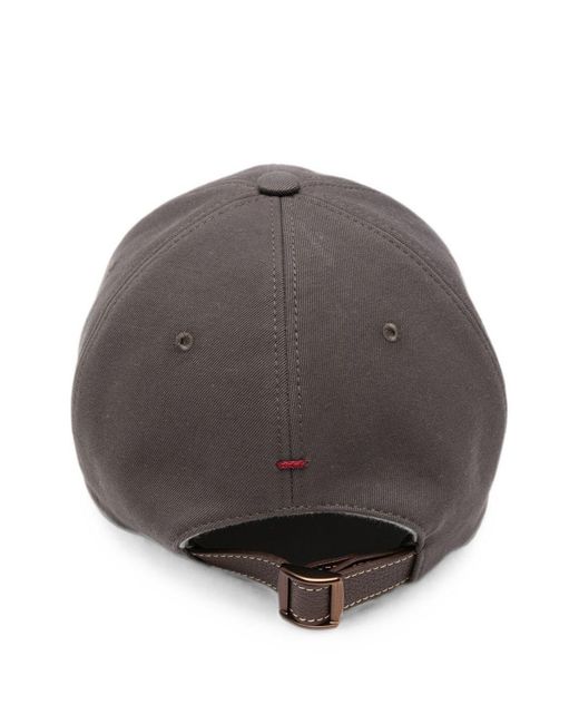 Brunello Cucinelli Gray Logo Cotton Baseball Cap for men