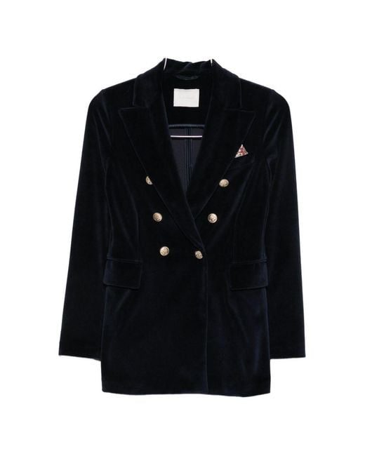 Circolo 1901 Black Cotton Double-Breasted Jacket