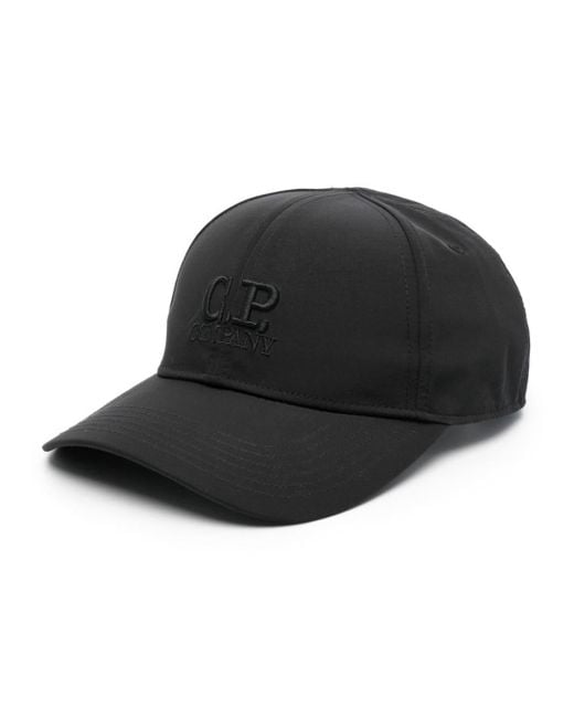 C P Company Black Chrome-r Logo Cap for men