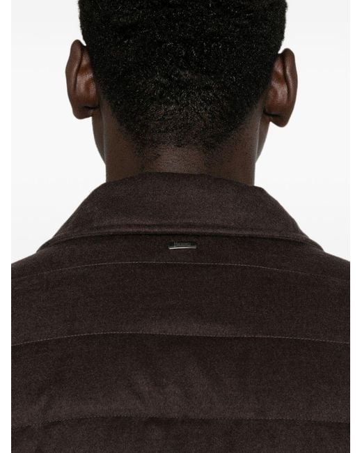 Herno Brown Zipped Down Jacket for men
