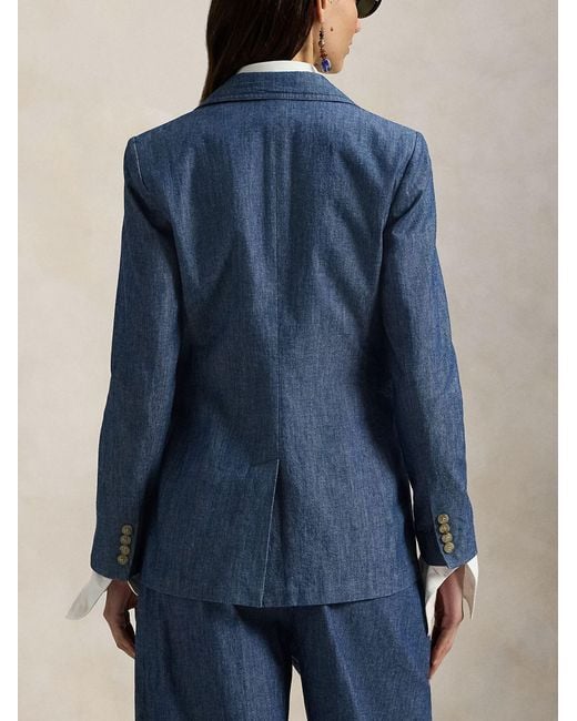 Polo Ralph Lauren Blue Classic Button-Up Jacket With Front Pockets For