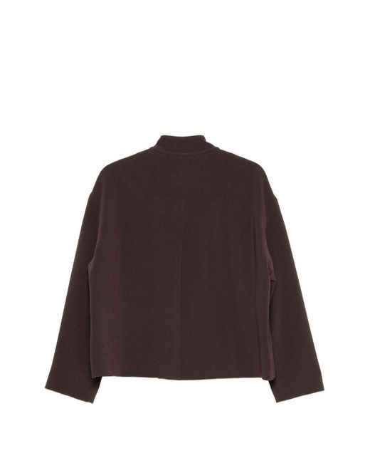 Alberto Biani Brown Button-Fastening Flap-Pocket Jacket