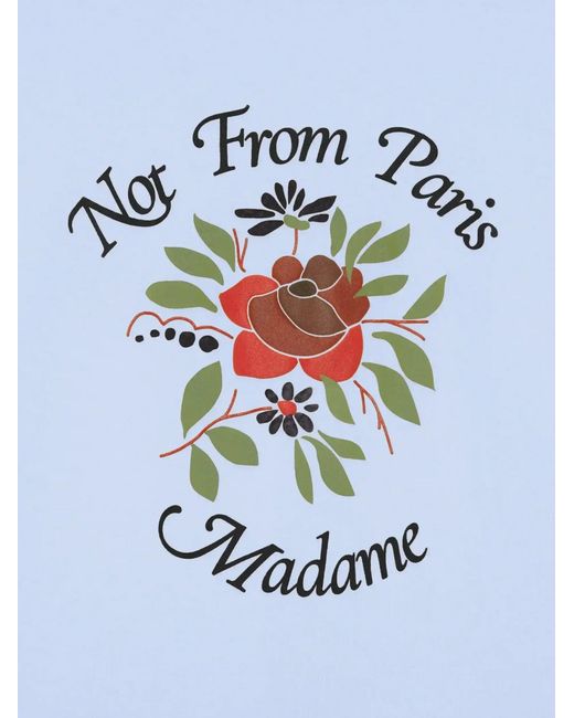 Drole de Monsieur Blue Rose Slogan T-Shirt for men