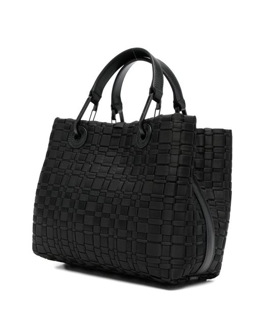 Emporio Armani Black Myea Small Shopping Bag