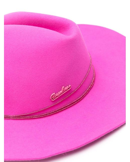 Borsalino Pink Alessandria Fur Felt Fedora Hat