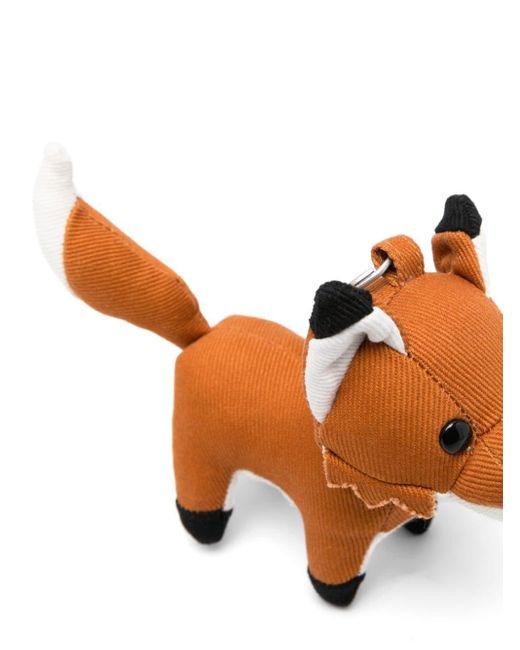 Maison Kitsuné Orange Fox-motif Keyring