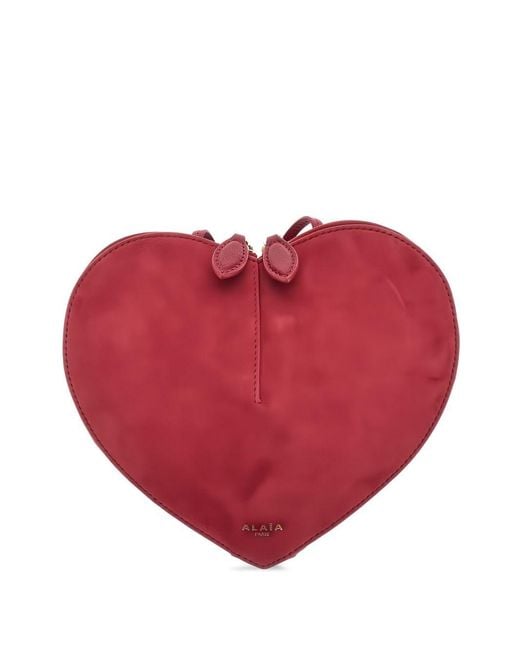Alaïa Red Le Coeur Leather Crossbody Bag