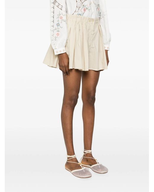 Jucca Natural Pleated Short Skirt