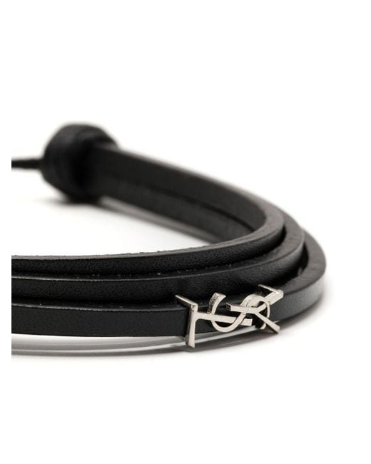 Bracciale Cassandre di Saint Laurent in Black da Uomo