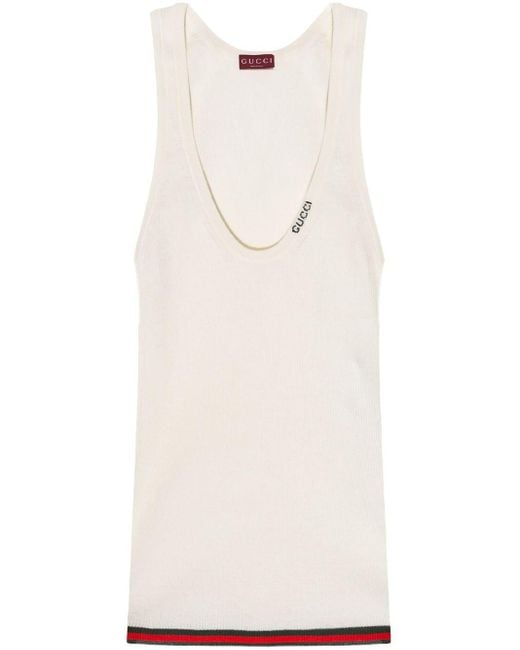 Gucci White Tank Top With Logo for men