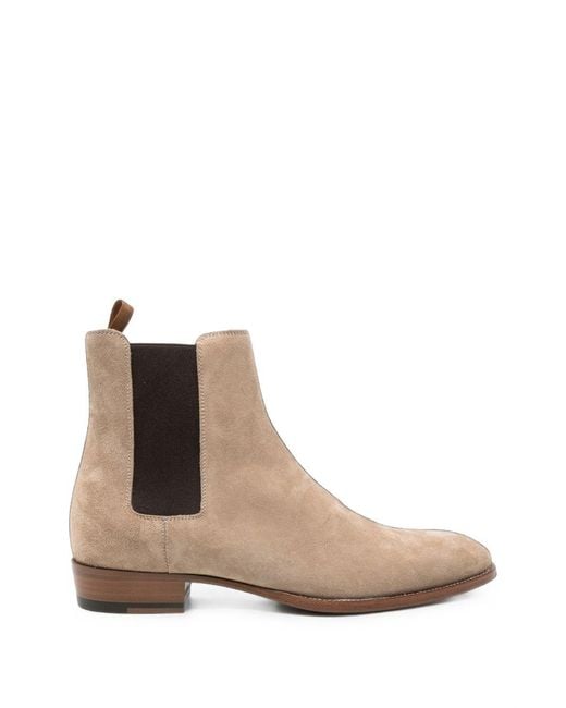 Saint Laurent Natural Wyatt Leather Boots for men