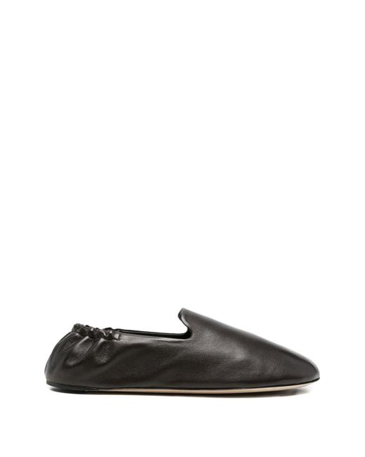 The Row Black Casa Leather Loafers