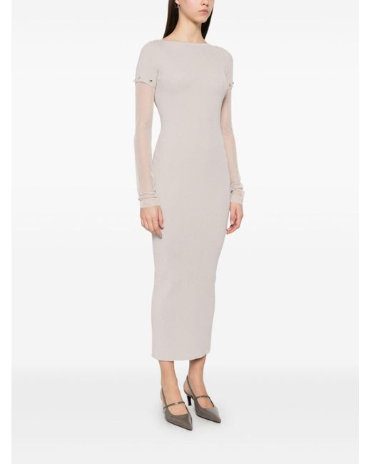 Sportmax White Knitted Long Dress