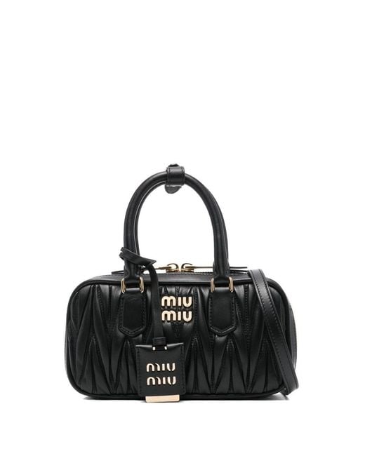 Miu Miu Black Arcadie Mini Leather Handbag
