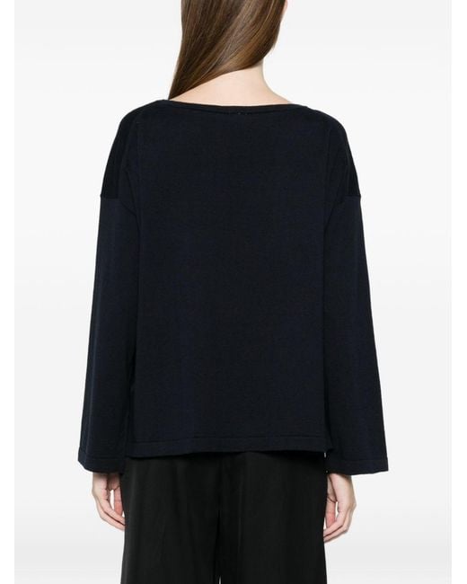 C.t. Plage Black Cotton Crewneck Sweater