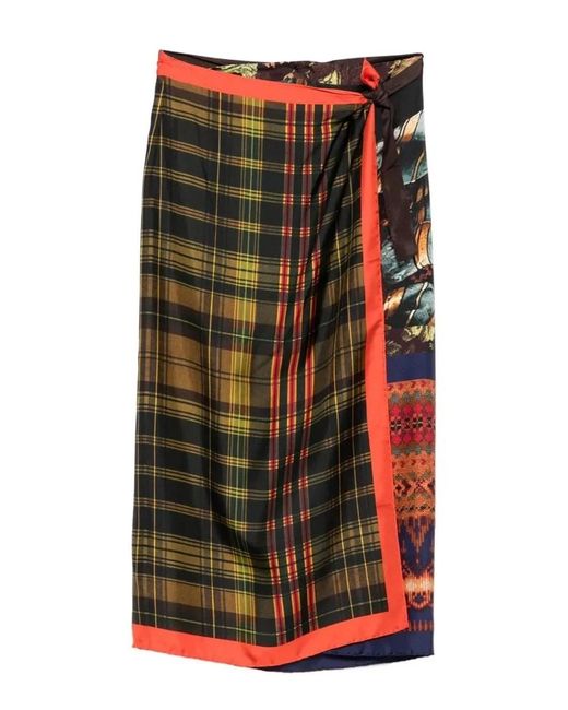 Dries Van Noten Black Silk Long Skirt