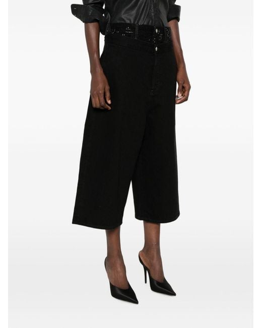 The Attico Black Denim Cotton Bermuda Shorts