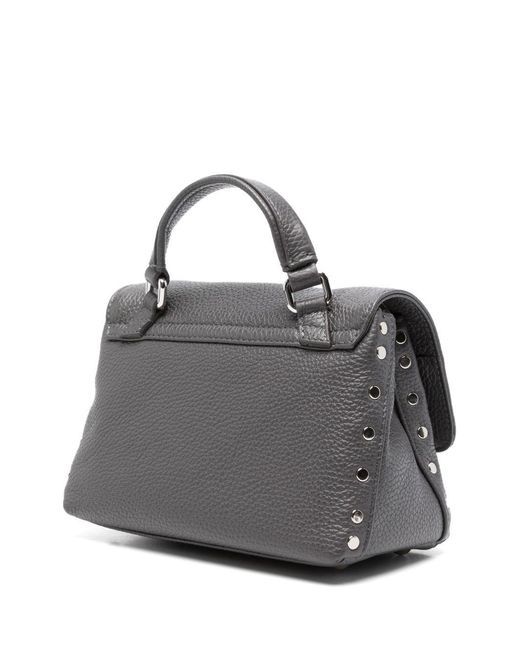 Zanellato Gray Postina Daily Baby Leather Handbag