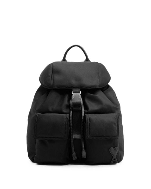 AMI Black Marcel Small Nylon Backpack