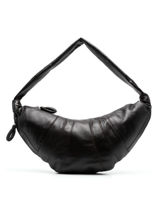 Lemaire Black Croissant Large Leather Shoulder Bag