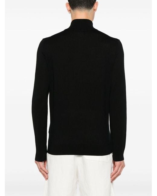 Paul Smith Black Wool Zipped Cardigan for men
