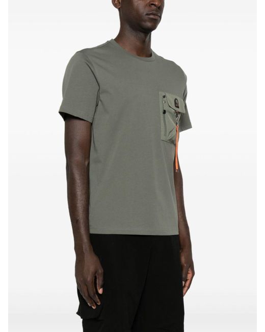 Parajumpers Green Pocket Detail Cottn T-shirt for men