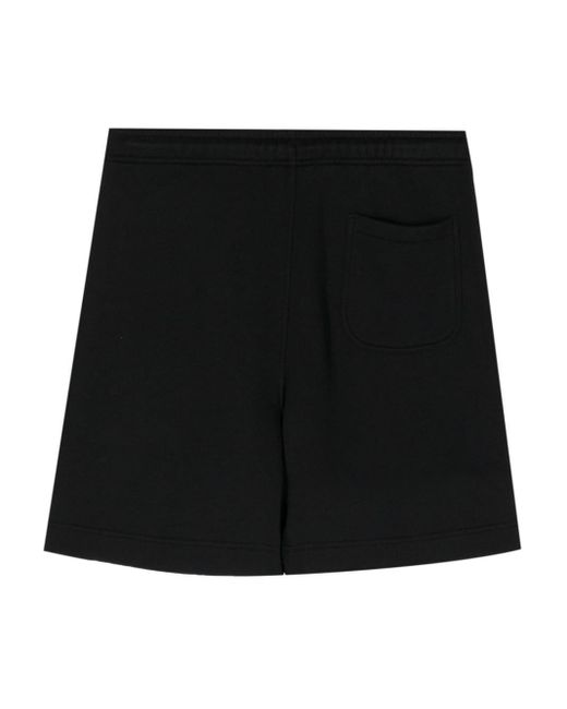 Maison Kitsuné Black Logo Cotton Shorts for men