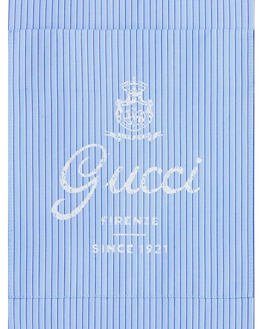 Gucci Blue Bowling Shirt for men
