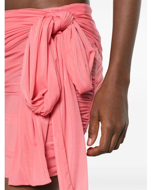 Blumarine Pink Bow Detail Draped Mini Skirt